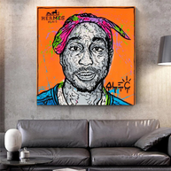 TuPac Graffiti Canvas Wall Art - Gift for Music Lovers-MinimalisticDecor.com