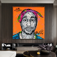 TuPac Graffiti Canvas Wall Art - Gift for Music Lovers-MinimalisticDecor.com