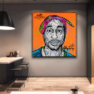 TuPac Graffiti Canvas Wall Art - Gift for Music Lovers-MinimalisticDecor.com