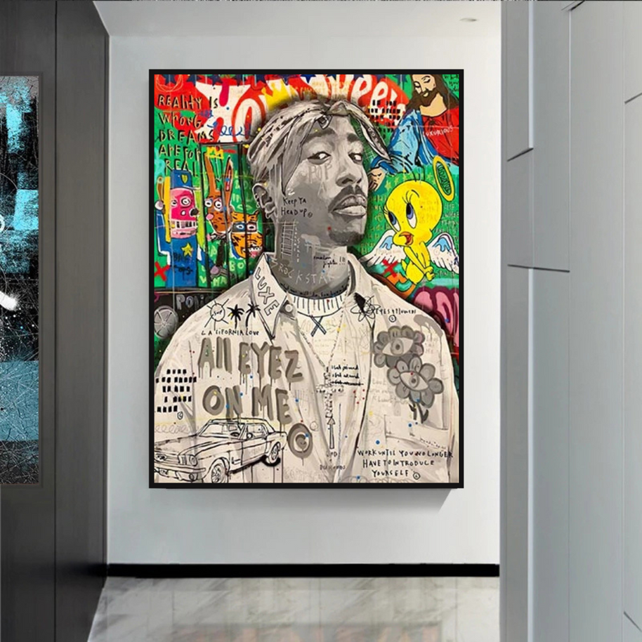 TuPac Rapper Singer Canvas Wall Art-MinimalisticDecor.com