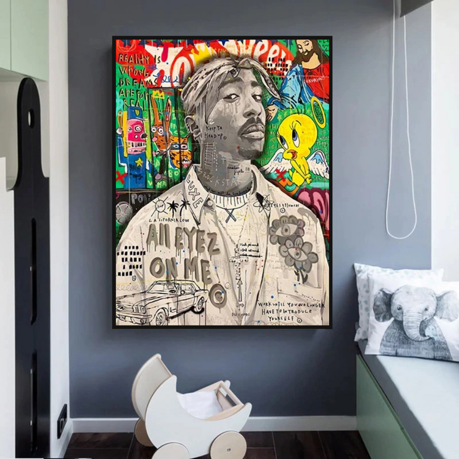 TuPac Rapper Singer Canvas Wall Art-MinimalisticDecor.com
