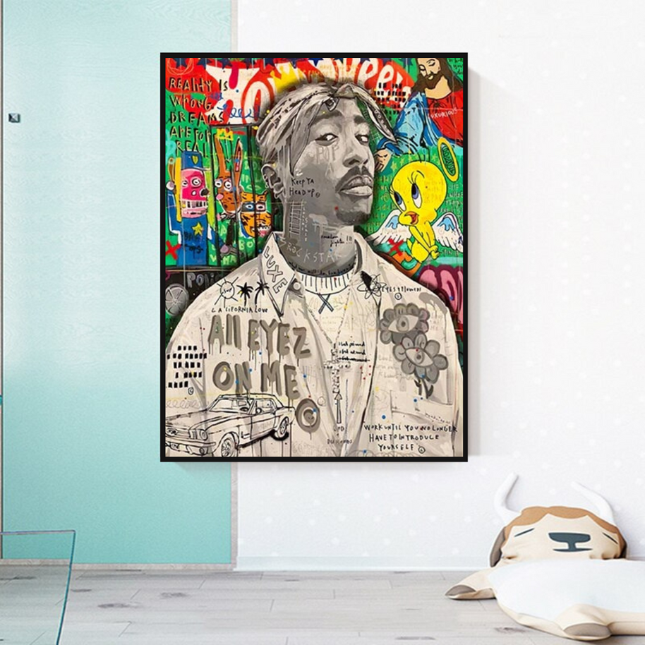 TuPac Rapper Singer Canvas Wall Art-MinimalisticDecor.com