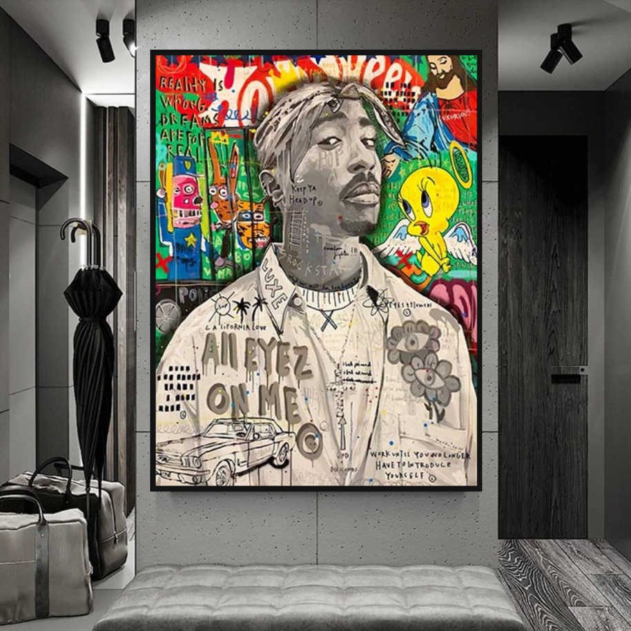 TuPac Rapper Singer Canvas Wall Art-MinimalisticDecor.com