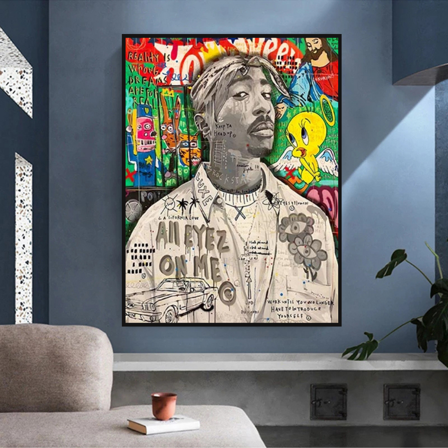 TuPac Rapper Singer Canvas Wall Art-MinimalisticDecor.com