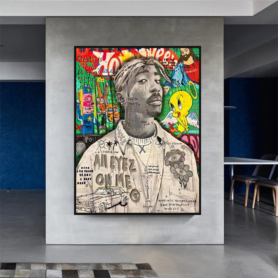 TuPac Rapper Singer Canvas Wall Art-MinimalisticDecor.com