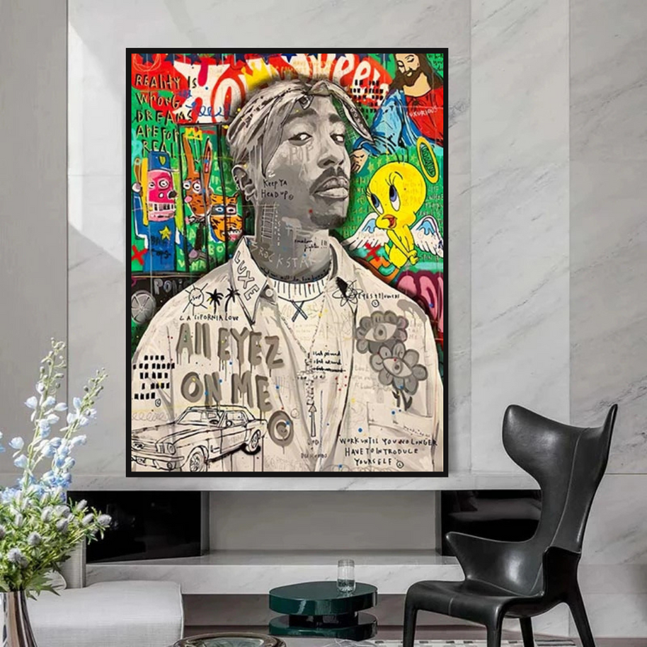 TuPac Rapper Singer Canvas Wall Art-MinimalisticDecor.com
