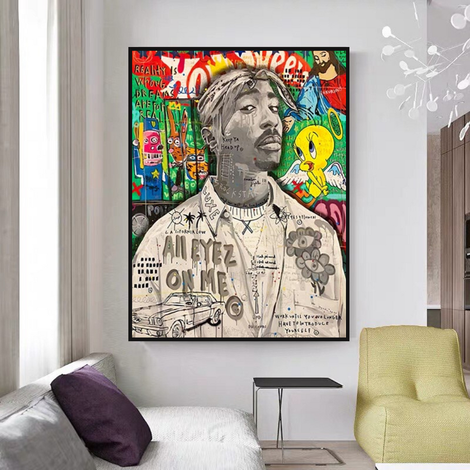 TuPac Rapper Singer Canvas Wall Art-MinimalisticDecor.com