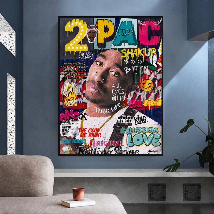 TuPac Singer Rapper Canvas Wall Art-MinimalisticDecor.com