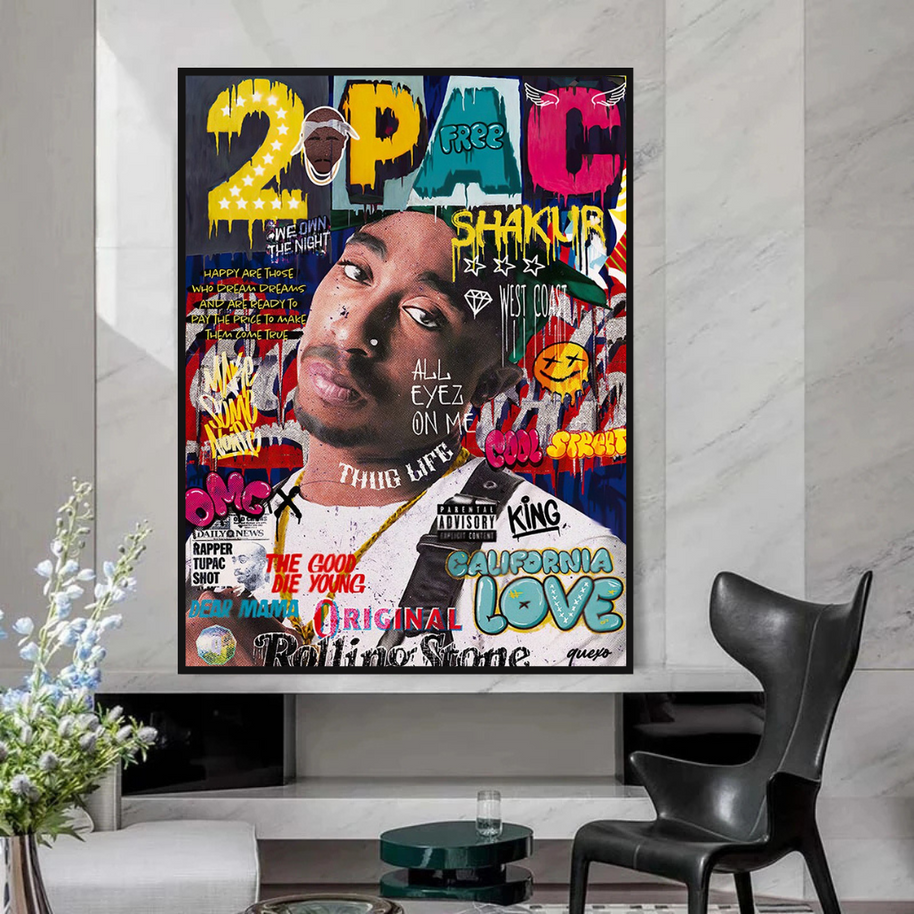 TuPac Singer Rapper Canvas Wall Art-MinimalisticDecor.com