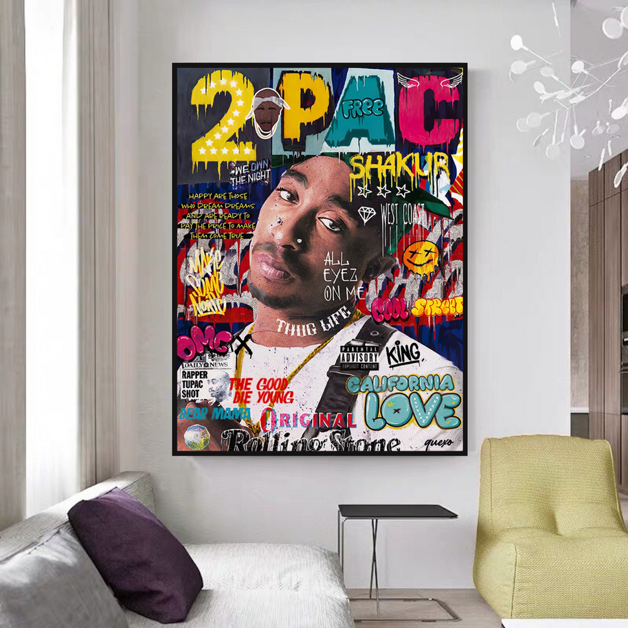 TuPac Singer Rapper Canvas Wall Art-MinimalisticDecor.com