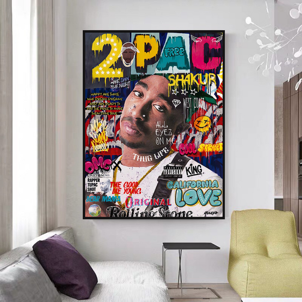 TuPac Singer Rapper Canvas Wall Art-MinimalisticDecor.com