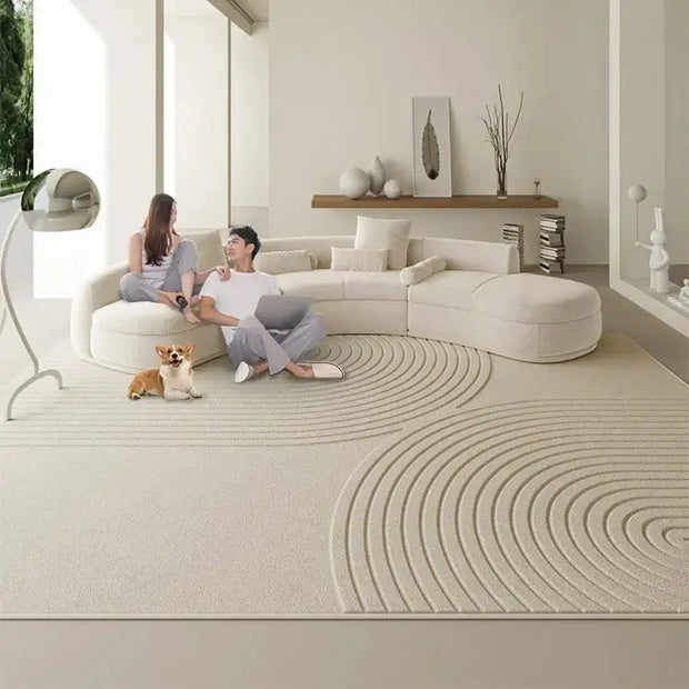 Twin Ripples 3D Diatom Silk Rugs for Living Room-MinimalisticDecor.com