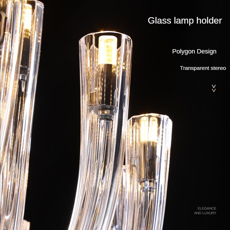 U Shaped Glass Italian Lustre Art Pendant Chandelier-MinimalisticDecor.com