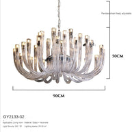 U Shaped Glass Italian Lustre Art Pendant Chandelier-MinimalisticDecor.com