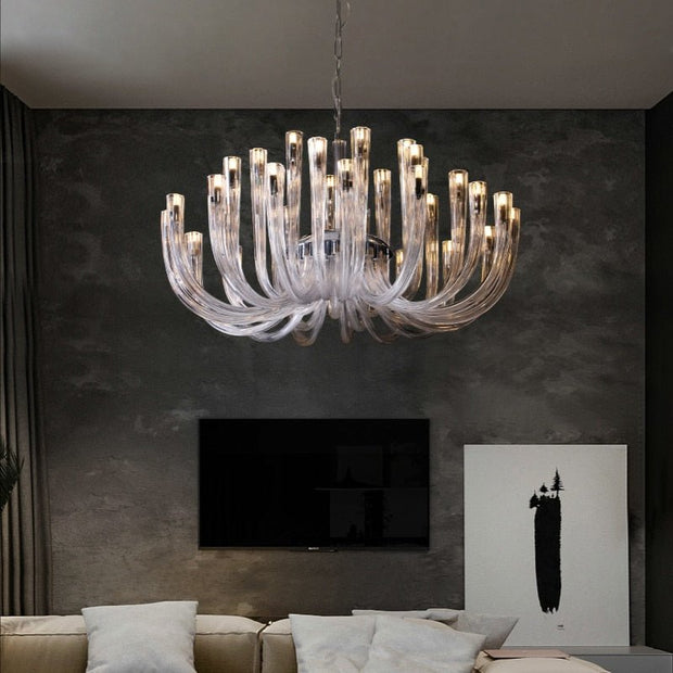 U Shaped Glass Italian Lustre Art Pendant Chandelier-MinimalisticDecor.com