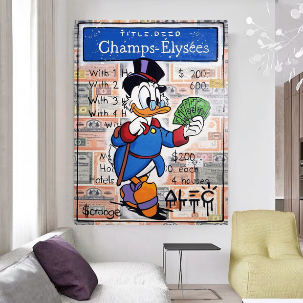 Uncle Scrooge Champs Elysees Title Deed Art-MinimalisticDecor.com