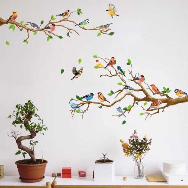 Vintage Bird Wall Sticker – Removable PVC Wall Decal-MinimalisticDecor