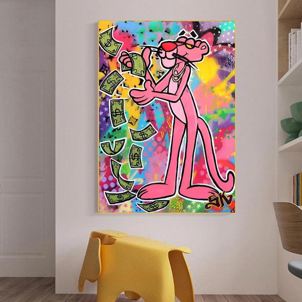Vintage Cartoon Vibes - Pink Panther Poster Art-MinimalisticDecor.com