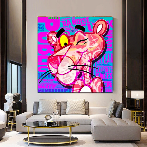 Vintage Cartoon Vibes - Pink Panther Poster Art-MinimalisticDecor.com