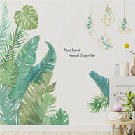Vivid Tropical Green Leaf Wall Sticker – Removable PVC Wall Decal-MinimalisticDecor