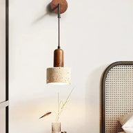 Wabi-Sabi Natural Stone Hanging Wall Light – Downward Iron-MinimalisticDecor.com