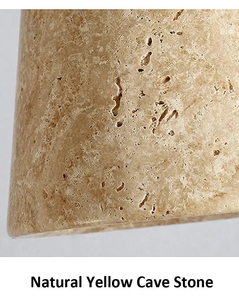Wabi-Sabi Natural Stone Hanging Wall Light – Downward Iron-MinimalisticDecor.com