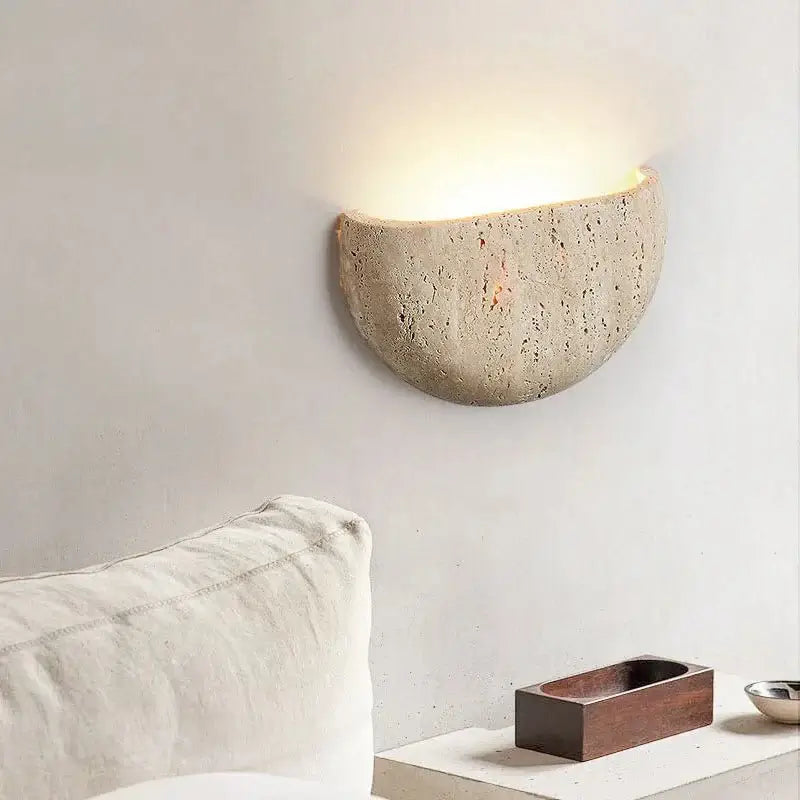 Wabi Sabi Natural Stone Wall Sconce Light-MinimalisticDecor.com