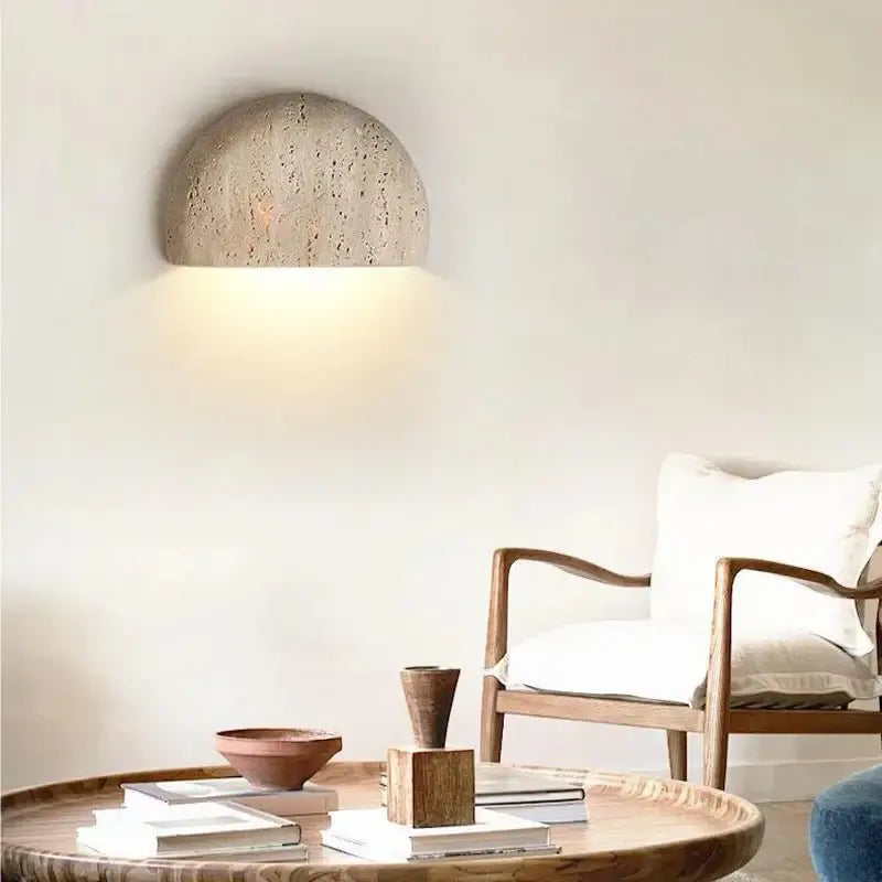 Wabi Sabi Natural Stone Wall Sconce Light-MinimalisticDecor.com