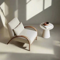 Wabi-Sabi Retro Lounge Arm Chair – Solid Metal Frame-MinimalisticDecor.com