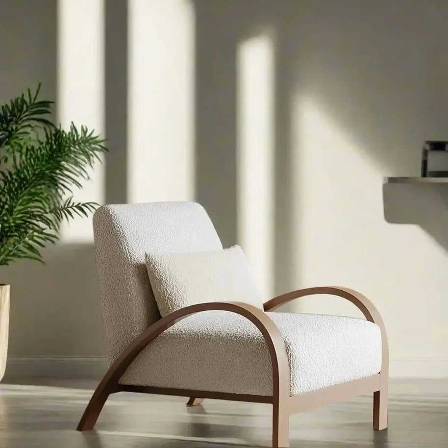 Wabi-Sabi Retro Lounge Arm Chair – Solid Metal Frame-MinimalisticDecor.com