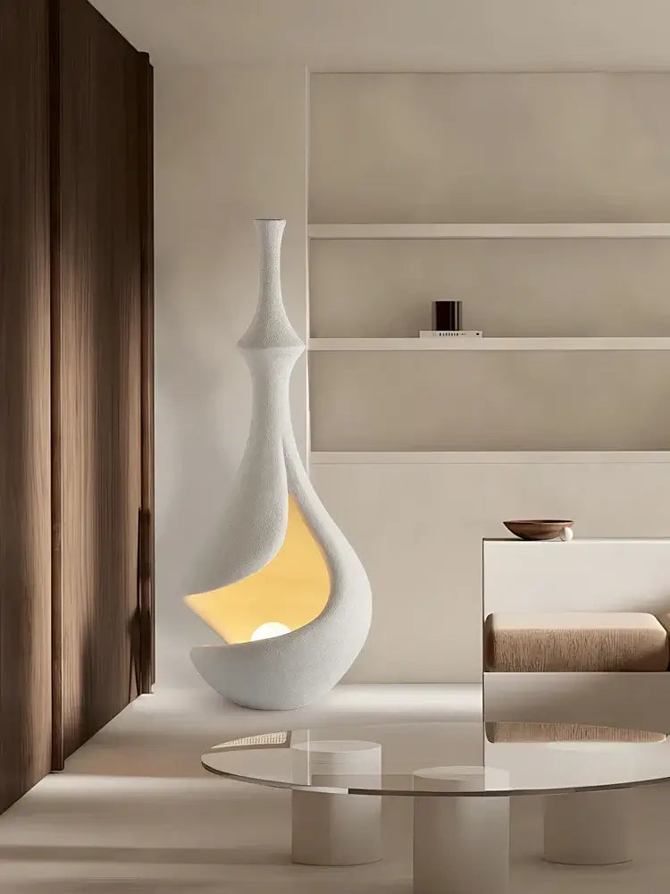 Wabi Sabi Style Retro Artistic Floor Lamp – E27 Base, Nickel Finish-MinimalisticDecor.com