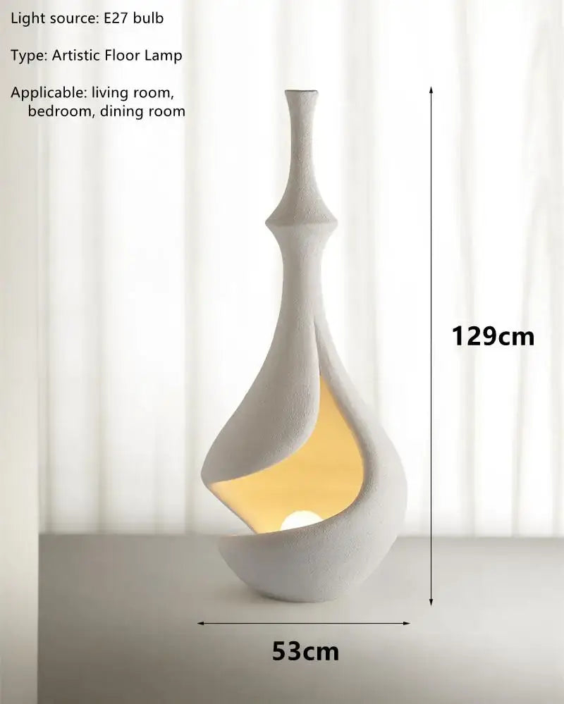 Wabi Sabi Style Retro Artistic Floor Lamp – E27 Base, Nickel Finish-MinimalisticDecor.com