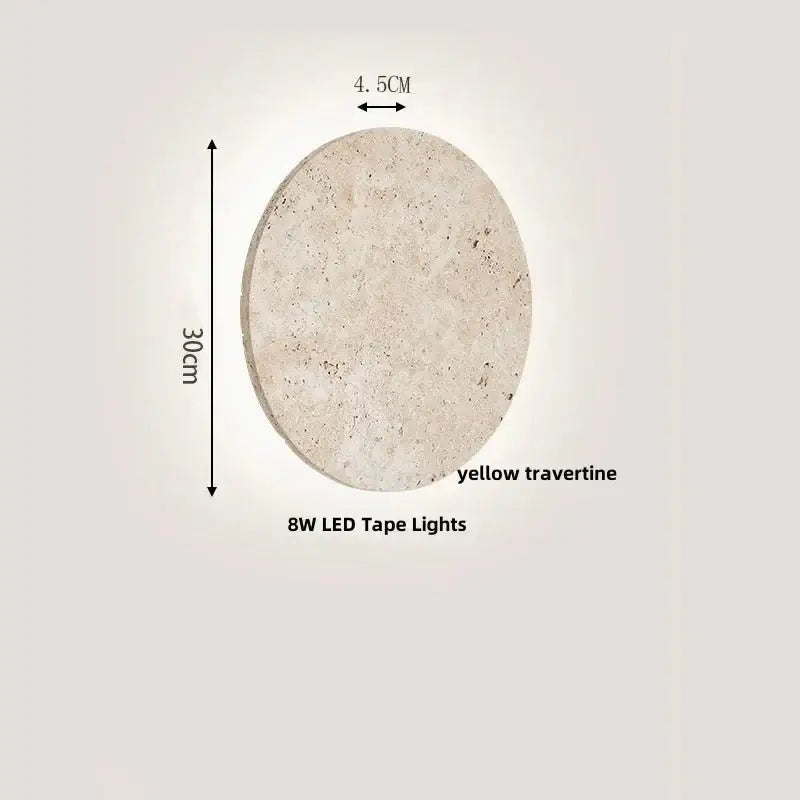 Wabi-Sabi Travertine LED Wall Light – Natural Stone Wall Sconce-MinimalisticDecor.com