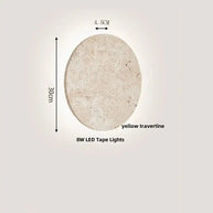 Wabi-Sabi Travertine LED Wall Light – Natural Stone Wall Sconce-MinimalisticDecor.com