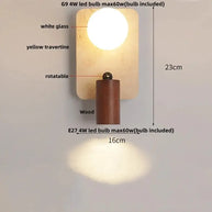 Wabi-Sabi Travertine LED Wall Light – Natural Stone Wall Sconce-MinimalisticDecor.com
