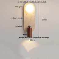 Wabi-Sabi Travertine LED Wall Light – Natural Stone Wall Sconce-MinimalisticDecor.com