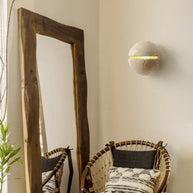 Wabi-Sabi Travertine LED Wall Light – Natural Stone Wall Sconce-MinimalisticDecor.com