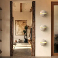 Wabi-Sabi Travertine LED Wall Light – Natural Stone Wall Sconce-MinimalisticDecor.com