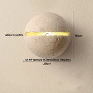 Wabi-Sabi Travertine LED Wall Light – Natural Stone Wall Sconce-MinimalisticDecor.com