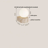 Wabi-Sabi Travertine LED Wall Light – Natural Stone Wall Sconce-MinimalisticDecor.com