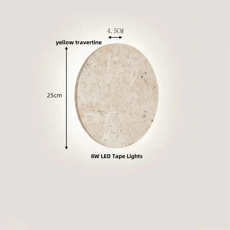 Wabi-Sabi Travertine LED Wall Light – Natural Stone Wall Sconce-MinimalisticDecor.com