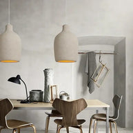 Wabi-Sabi Travertine Pendant Chandelier – E27 LED Cord Light in White & Beige-MinimalisticDecor.com