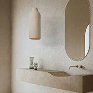 Wabi-Sabi Travertine Pendant Chandelier – E27 LED Cord Light in White & Beige-MinimalisticDecor.com