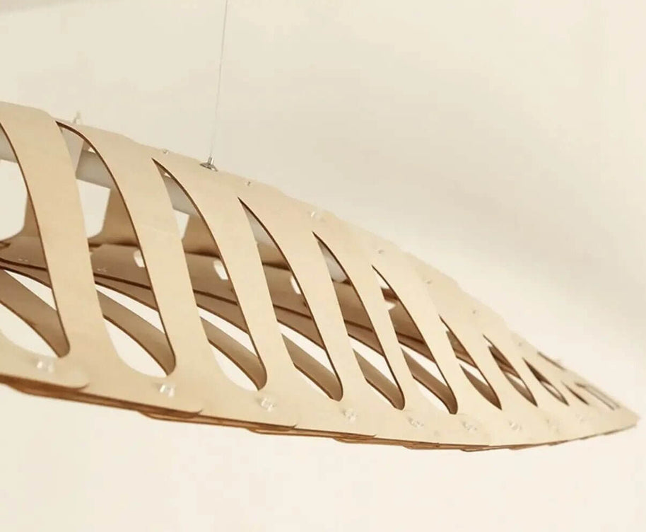 Wabi Sabi Wood Art Fish Bone Pendant Chandelier-MinimalisticDecor.com