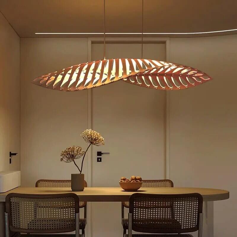 Wabi Sabi Wood Art Fish Bone Pendant Chandelier-MinimalisticDecor.com