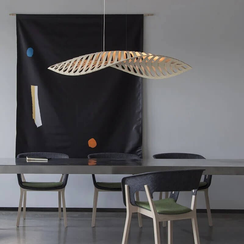 Wabi Sabi Wood Art Fish Bone Pendant Chandelier-MinimalisticDecor.com