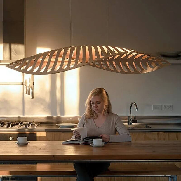 Wabi Sabi Wood Art Fish Bone Pendant Chandelier-MinimalisticDecor.com