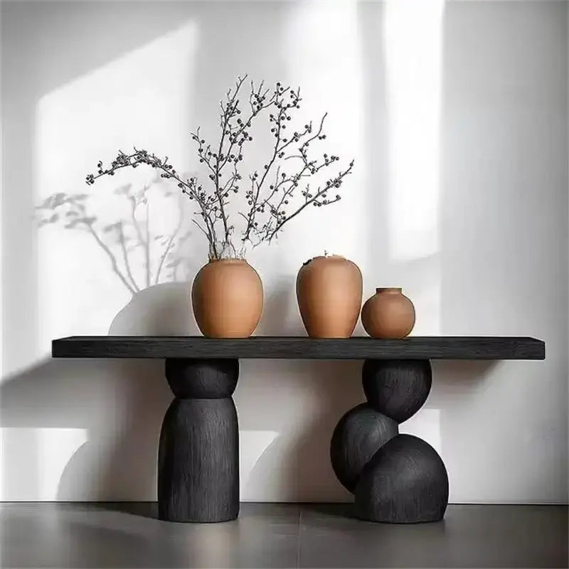 Wabi Sandy Solid Ash Wood Console Table – Artistic Minimalist Design-MinimalisticDecor.com