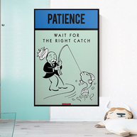 Wait for the Right Catch: Monopoly Canvas Wall Art-MinimalisticDecor.com