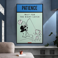 Wait for the Right Catch: Monopoly Canvas Wall Art-MinimalisticDecor.com